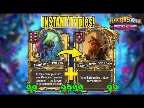 Instant Triple Brann Instant Triple Felbat Build Goes BIG! | Christian Hearthstone Battlegrounds