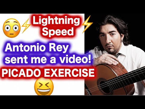 Antonio Rey sent me a video Flamenco Guitar Picado Exercise Amazing Speed shredding Fastest