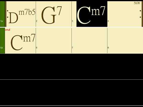Dm7b5 G7 Cm7 (100bpm Jazz)  backing track