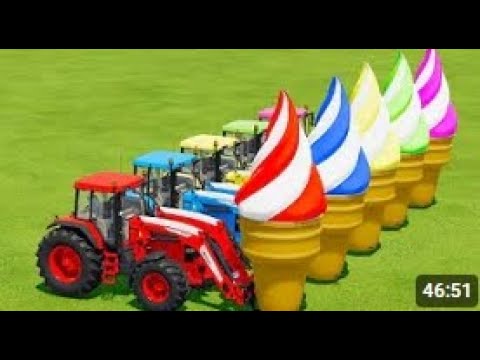 LOAD & TRANSPORT GIANT ICE CREAM with John Deere Tractors – Farming Simulator 22 🚜🍦