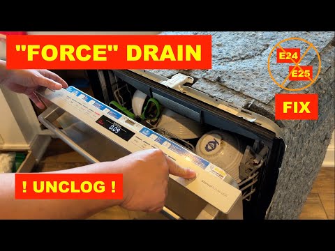 💦  FORCE DRAIN BOSCH DISHWASHER TO UNCLOG DRAIN PIPE - E24 / E25 ERROR FIX  🌊