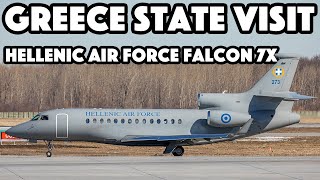 PRIME MINISTER OF GREECE! Greek Air Force Falcon 7X in Montreal (YUL/CYUL)