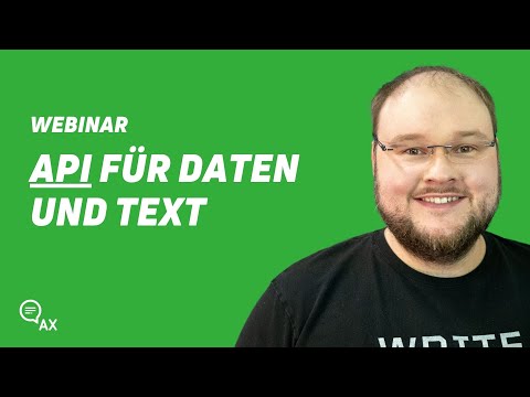 API für Daten und Text I AX Semantics Natural Language Generation Software | Webinar