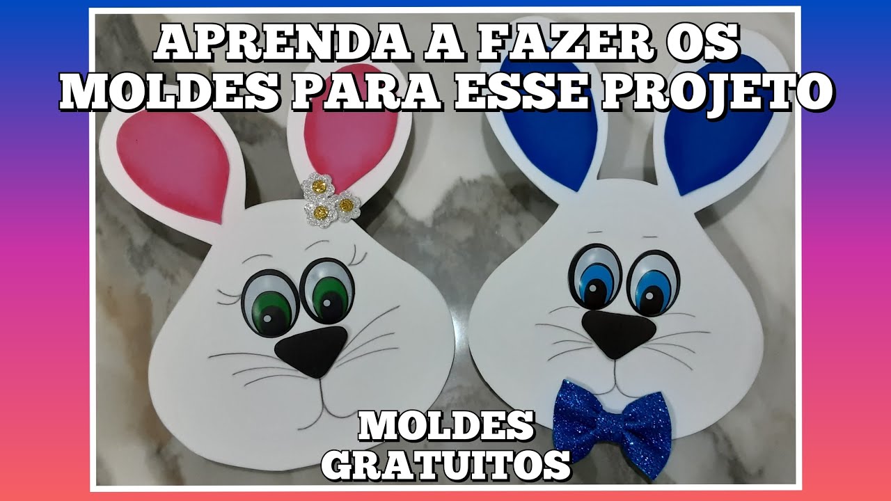 Ensinando a fazer moldes de rostinhos de coelhos - Projeto Páscoa