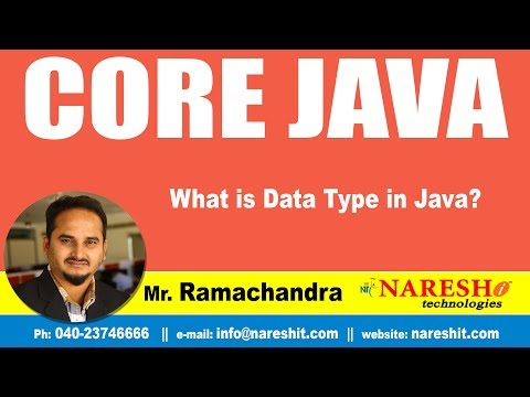 What Is Data Type In Java Core Java Tutorial By Mr Ramachandra
