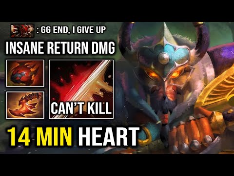 How to Make Enemy Carry Give Up 14Min Heart Centaur Warrunner 1v5 Retaliate Damage Dota 2