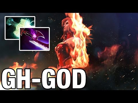 GH-GOD Plays Lina WITH SILVER EDGE AND MJOLLNIR - Dota 2