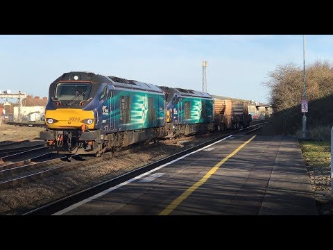 (HD) Direct Rail Service Class 68017 & 68018 Bridgwater Flasks @ Bridgwater 20.02.18