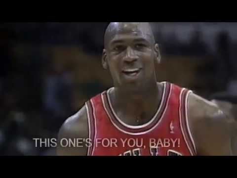 Michael Jordan: "Hey Mutombo, this one's for you, baby!" and sinks free throw with his eyes closed