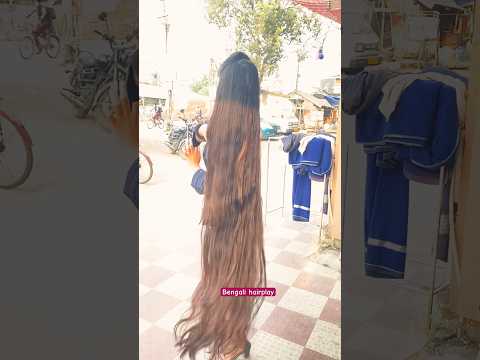 Indian longhair woman #hairstyle #bundropchallenge #haircare #hairchallnege #hairplay #hairbun