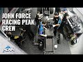 John Force Racing PEAK Crew breaking down & rebuilding the engine between Qualifying Rounds