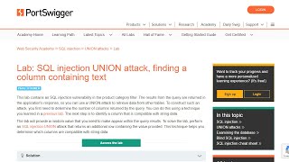 SQLi-4 @HMCyberAcademy | Lab: SQL injection UNION attack, finding a column containing text