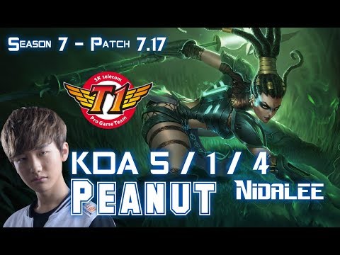 SKT T1 Peanut NIDALEE vs SEJUANI Jungle - Patch 7.17 KR Ranked