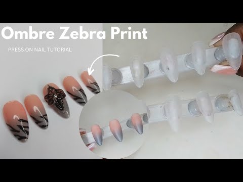 Ombre Press On Nails NO AIRBRUSH MACHINE| Step by Step Gel Polish Tutorial | Beginner Friendly |