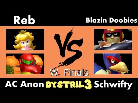Dystril 3 - Doubles Winner's Finals - NE (Peach, Samus) vs Doobie Blazers (Falcon, Falco)