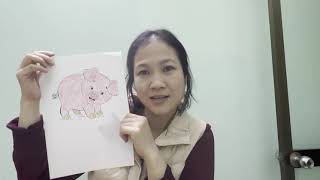 Hand-colored by me! Instructions for coloring a mischievous little pig