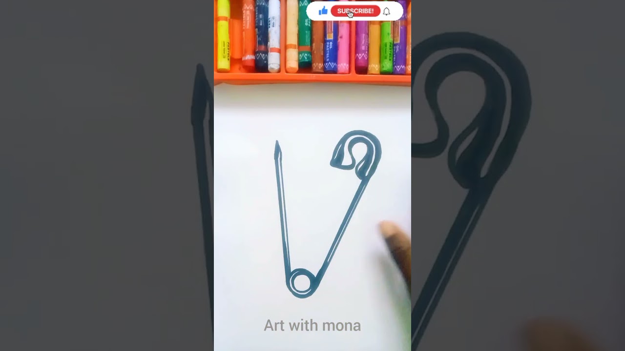 #✨how to draw a realistic safety pin drawing✨ ....#drawingaday #viraldrawing #viralshort