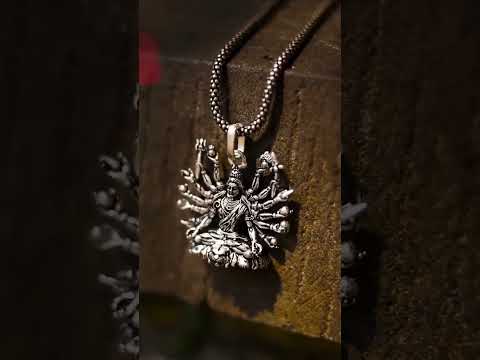 Silver mahadev 10 hand chain pendant, 30 gram, 24 inch