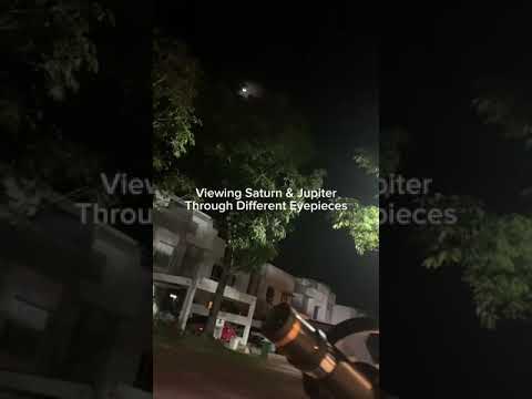 Viewing Saturn & Jupiter through different eyepieces (76mm Telescope) 🔭🪐 #planet #space #astronomy