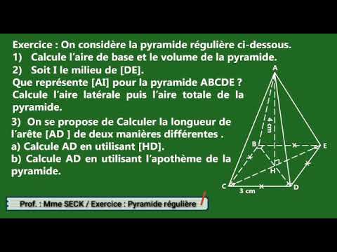 Exercice sur une pyramide réguliére, niveau 3iéme
