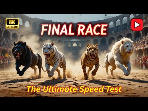 Big Cats Speed Story: Black Lion, White Tiger, Jaguar & White Lion Explained with Lesson