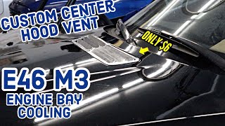 Custom E46 M3 center hood vent - Functional Aluminum cooling aero - Race car Built not bought