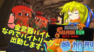 今日はみんなと金武器バイト！鮭狩りじゃ～！！【スプラ3サモラン参加型】