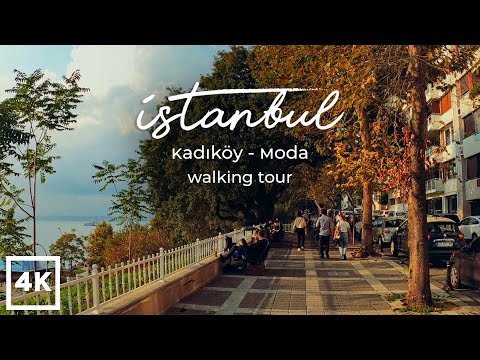 Excursão a pé em Istambul 4K | Caminhe pela Kadıköy Moda