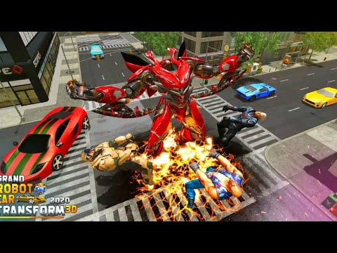 Satisfying & Relaxing Car Driving।। US Police Robot Transform - Police Plane Gameplay Part-14