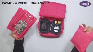PA340 – 4 Pocket Jewel/Makeup Organiser | Yazzii Travel Bags