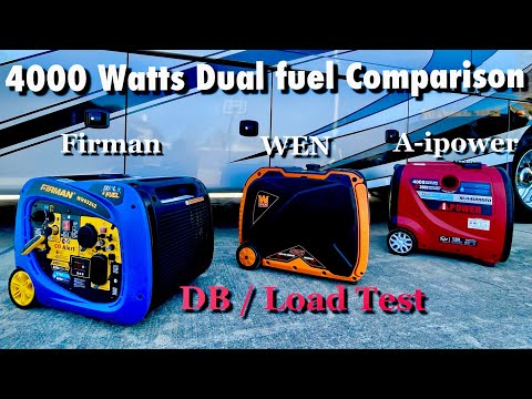 Firman 4000w vs Wen 4000w vs A-ipower 4000w Generator Decibel Test