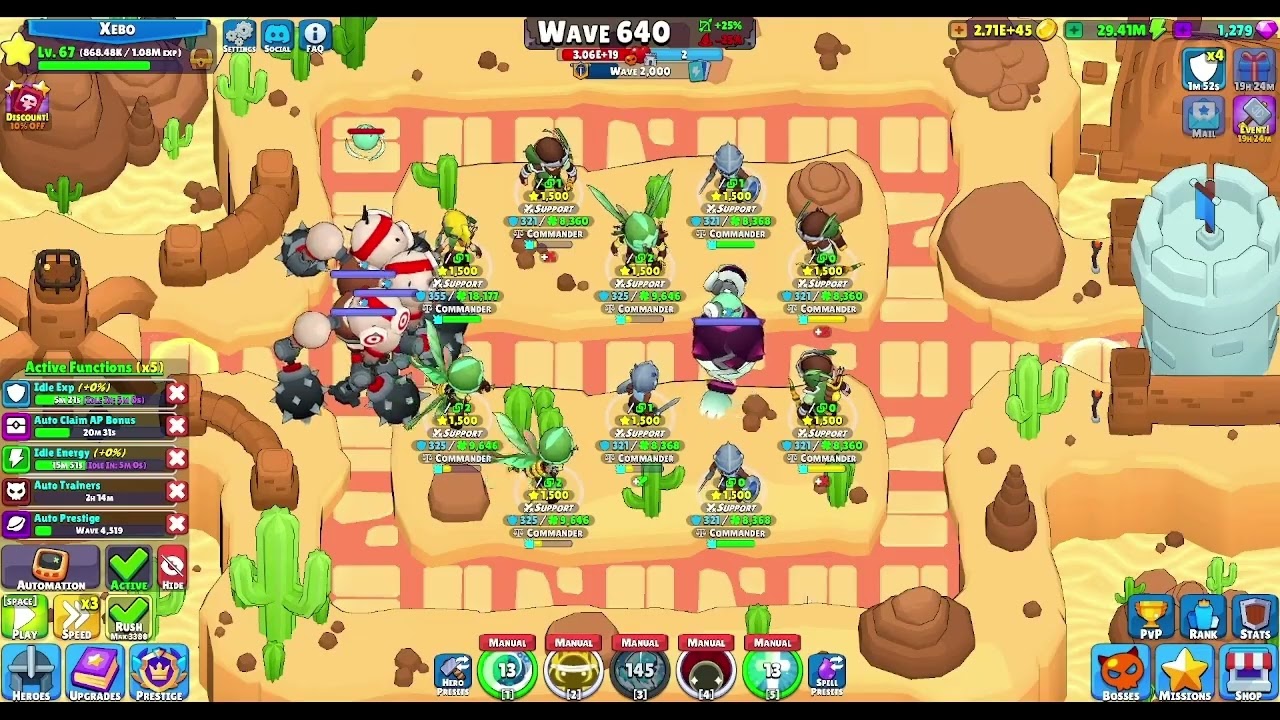 Idle Hero TD Dummy boss tag swap