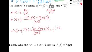 AP Calculus AB - Unit 2 Progress Check FRQ (Part A)