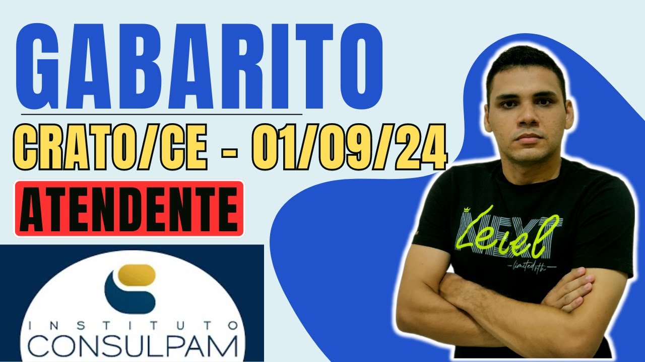 GABARITO EXTRAOFICIAL - ATENDENTE DE BALCÃO - CAMÂRA MUNICIPAL DO CRATO - Nível MÉDIO - CONSULPAM