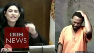 Moment judge recognised school friend in dock - BBC News