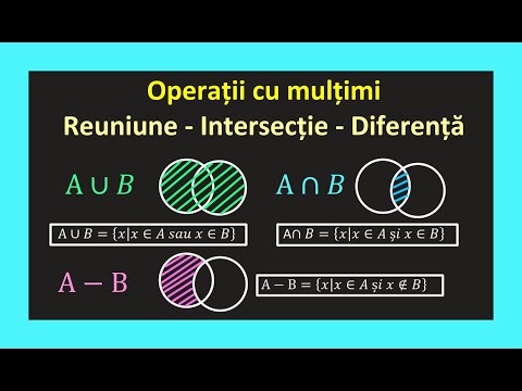 Operatii cu multimi submultimi clasa 6 reuniune intersectie diferenta exercitii multimi disjuncte