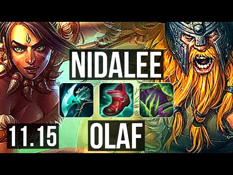NIDALEE vs OLAF (JUNGLE) | 13/0/2, 71% winrate, Legendary | KR Challenger | v11.15
