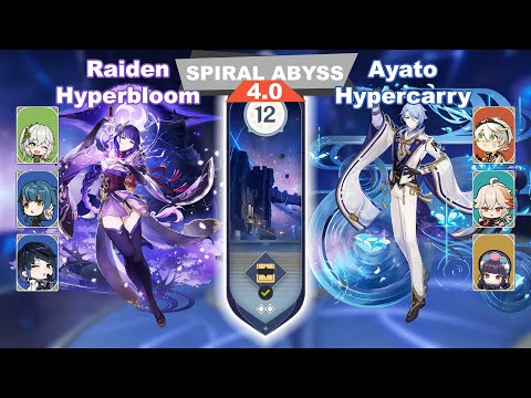 C1 Raiden Hyperbloom & C0 Ayato Hypercarry - Genshin Impact Spiral Abyss 4.0