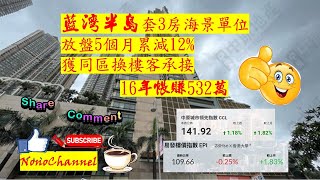 【二手樓市】【獲利個案】中原十大屋苑藍灣半島套三房大減135萬，965萬沽，持貨16年，帳賺532。您點睇？