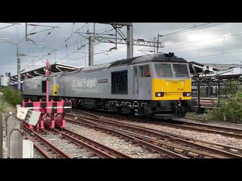 Double headed class 60 action (DC Rail Freight) @ Rugby station