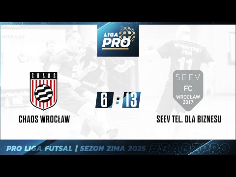 Skrót | CHAOS WROCŁAW - SEEV TEL. DLA BIZNESU 6:13, Sezon Futsal 2025, Häfele PRO Liga, 01.02.2025