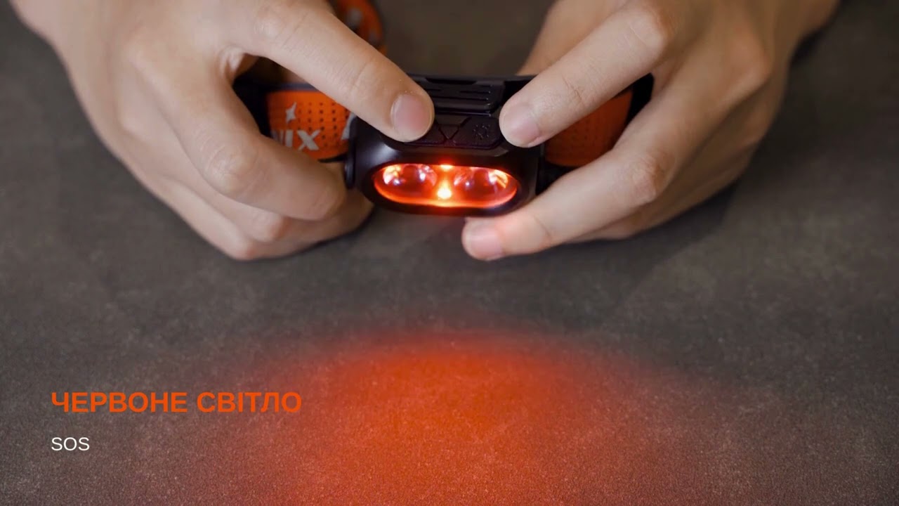 Ліхтар налобний Fenix HP12R-TRd червоний
