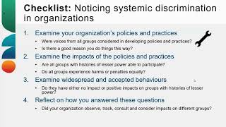Systemic Discrimination Part 2: What we can do. Module 3