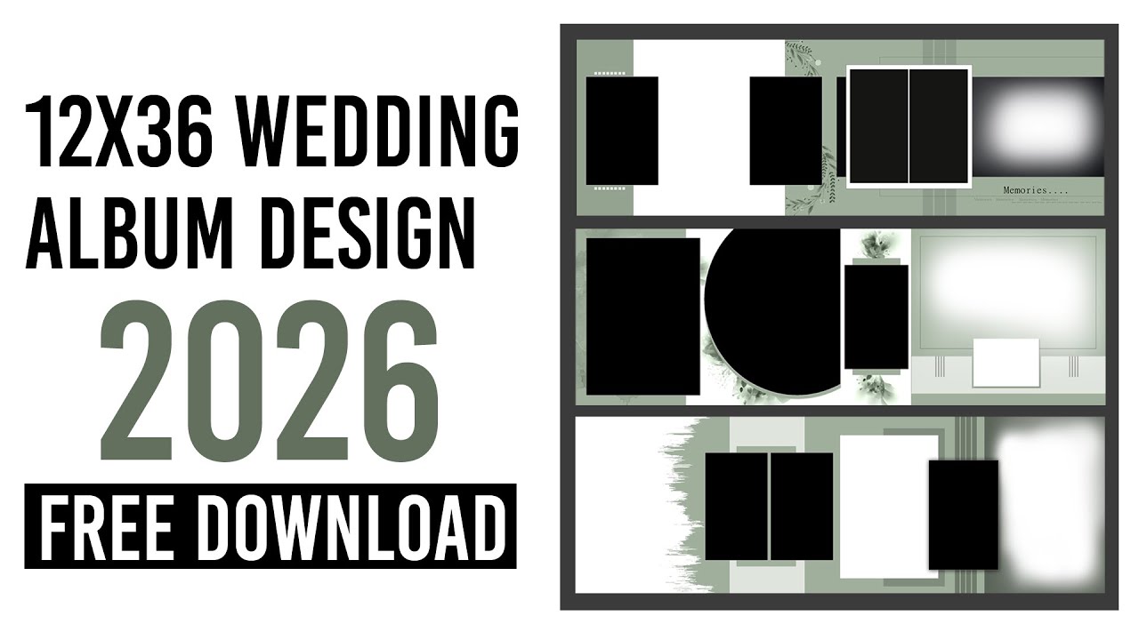 Latest 12×36 Wedding Album Design 😍 | Editable Full PSD 2026
