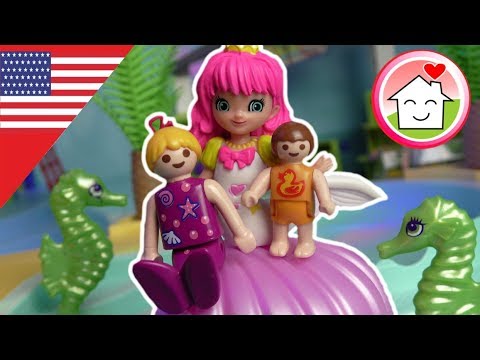 Playmobil english Mermaid Party at the Water Park - The Hauser Family - Water Slide Park
