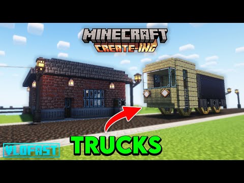 TRANSPORTANDO ITENS usando CAMINHÕES com o mod Criar no Minecraft!