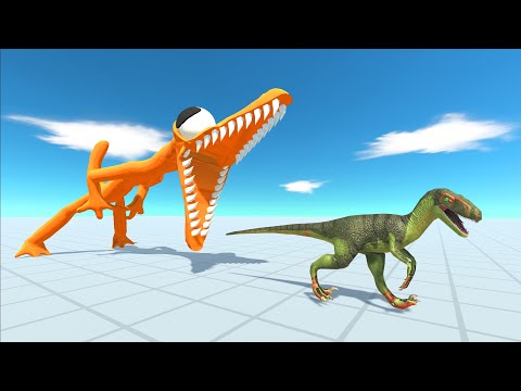 Rainbow Friend Orange vs Carnivore Dinosaurs - Animal Revolt Battle Simulator