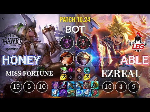 SHG Honey Miss Fortune vs LEG Able Ezreal Bot - KR Patch 10.24