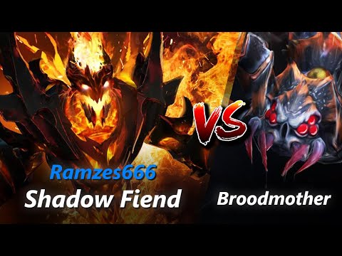 Ramzes666 safelane Shadow Fiend vs Broodmother/Tiny | First 10 minutes