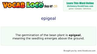 Video thumbnail for epigeal